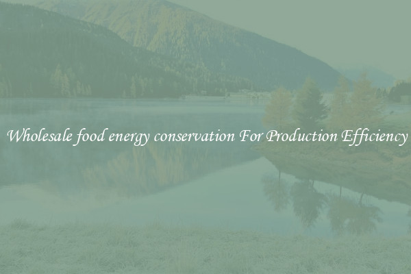 Wholesale food energy conservation For Production Efficiency