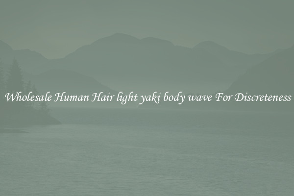 Wholesale Human Hair light yaki body wave For Discreteness