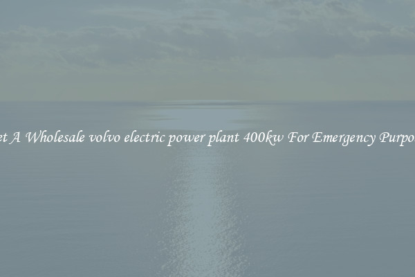 Get A Wholesale volvo electric power plant 400kw For Emergency Purposes