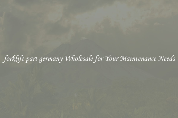 forklift part germany Wholesale for Your Maintenance Needs