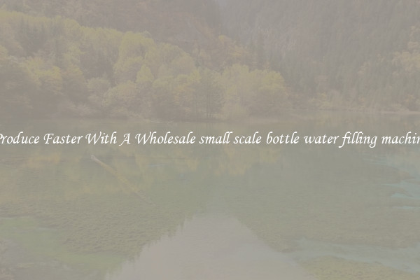 Produce Faster With A Wholesale small scale bottle water filling machine