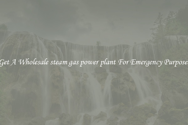 Get A Wholesale steam gas power plant For Emergency Purposes