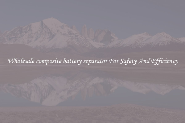 Wholesale composite battery separator For Safety And Efficiency