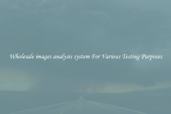 Wholesale images analysis system For Various Testing Purposes