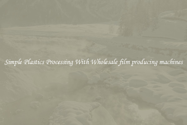 Simple Plastics Processing With Wholesale film producing machines