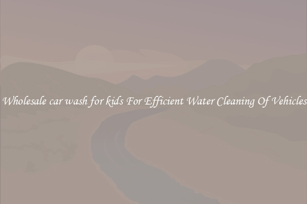 Wholesale car wash for kids For Efficient Water Cleaning Of Vehicles
