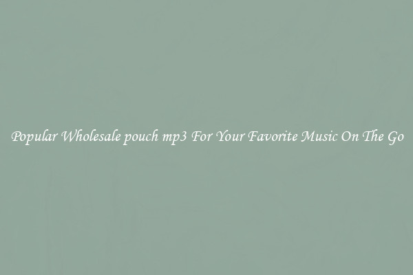 Popular Wholesale pouch mp3 For Your Favorite Music On The Go