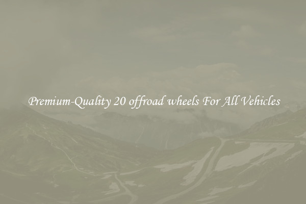 Premium-Quality 20 offroad wheels For All Vehicles